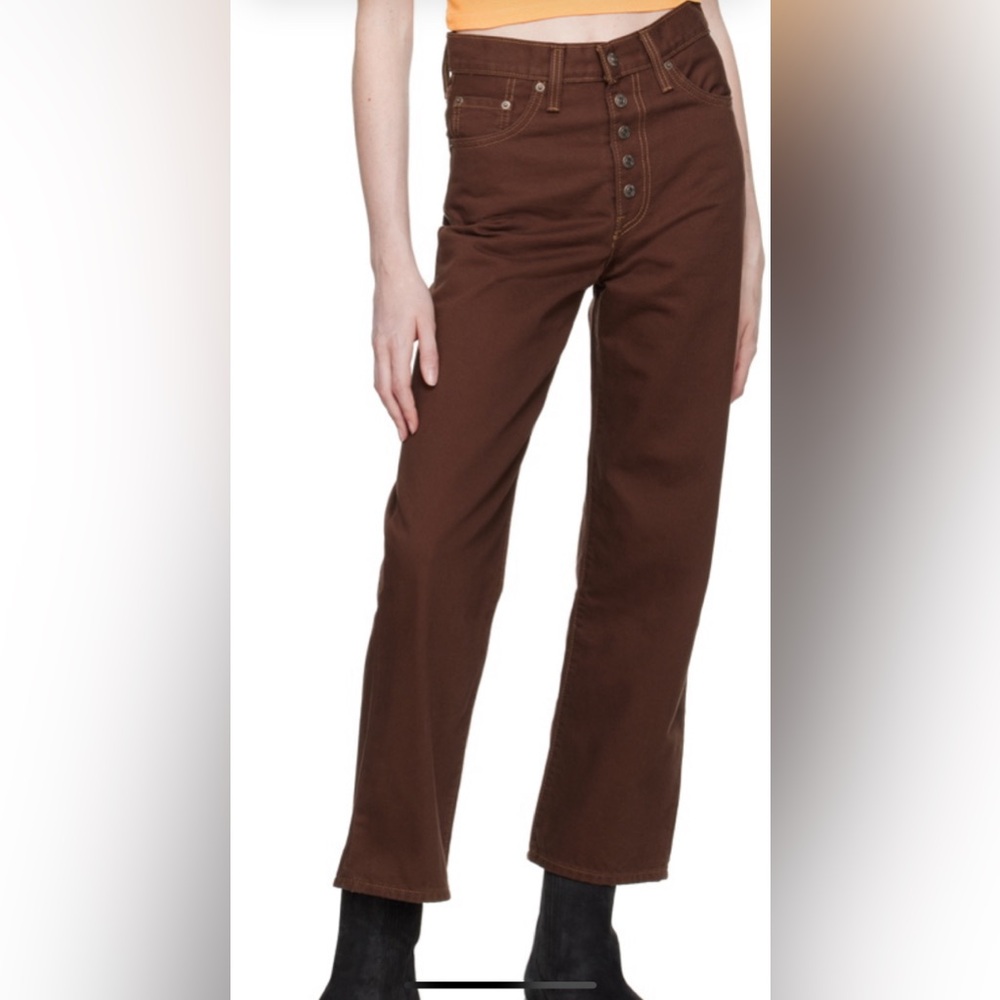 Levi's® Premium RIBCAGE STRAIGHT ANKLE WOMEN'S PANTS. NWT. Dark brown